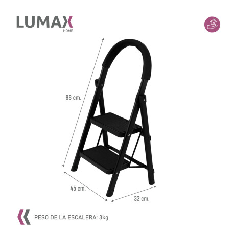 Escalera Tijera 2 Escalones De plastico Negro