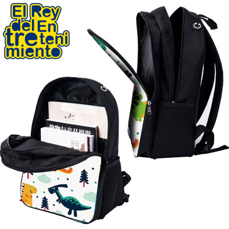 Mochila Escolar 3en1 Lunchera + Cartuchera Infantil Dinosaurio
