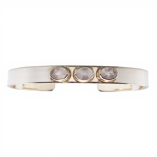 Brazalete Jaipur-Plata rodinada-Piedra luna-BR2010 conpiedra