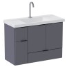 Mueble de baño suspendido Orquidea gris 80 cm con bacha de resina Mueble De Baño Suspendido Orquidea Gris 80 Cm Con Bacha De Resina