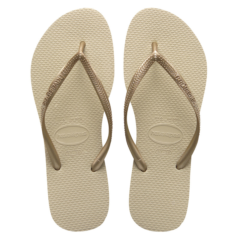 Sandalia de Mujer Havaianas Havaiana SLIM Beige Arena - Dorado