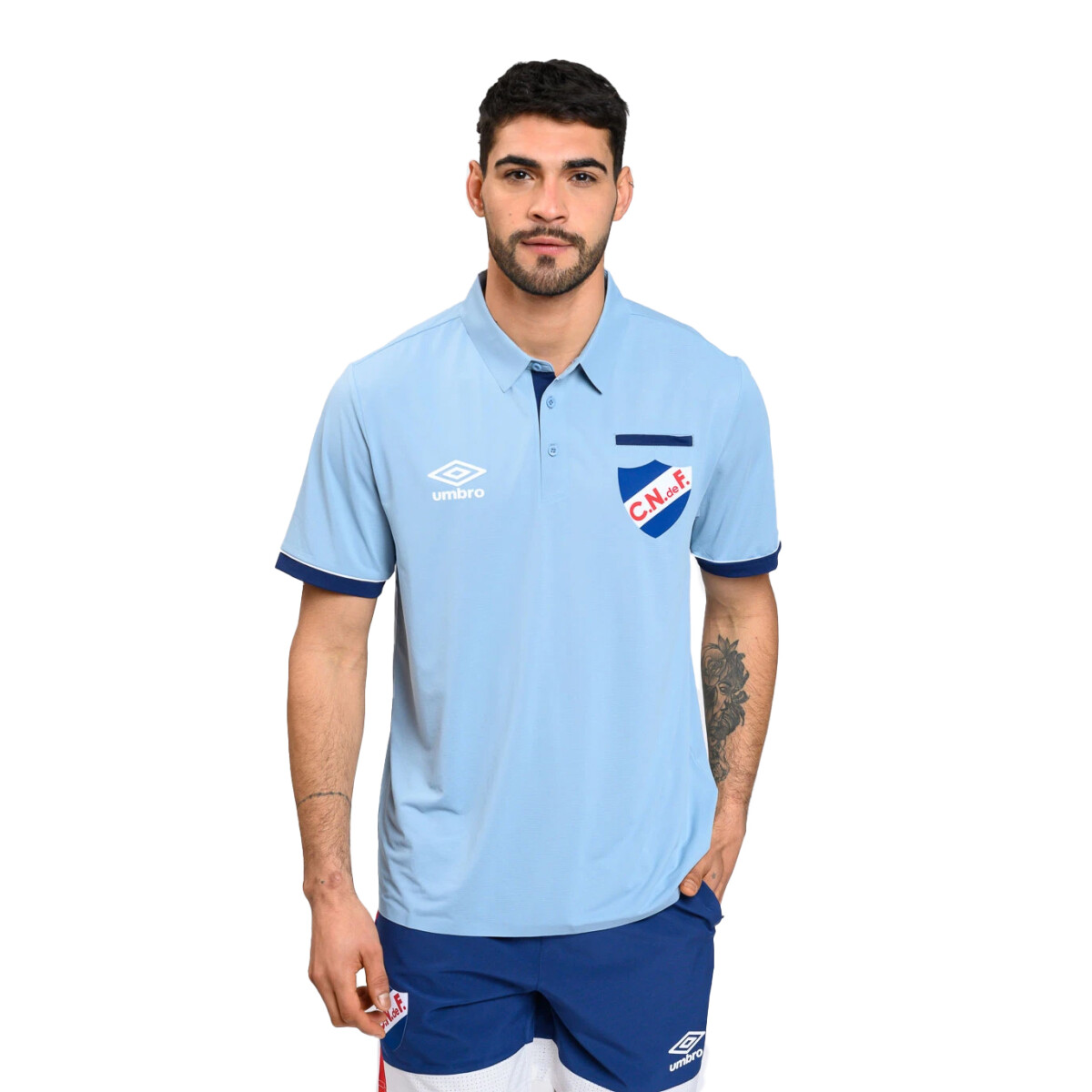 Remera de Hombre Umbro Polo Nacional - Celeste - Azul Marino 