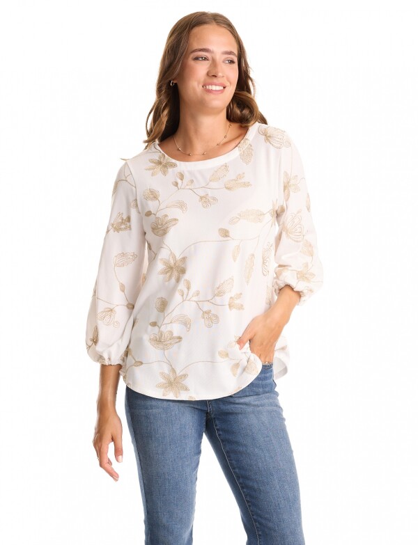 Blusa Flores CRUDO