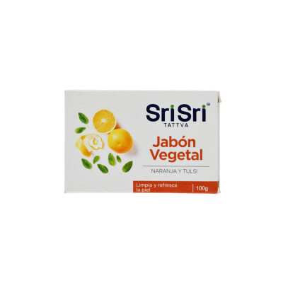 JABON VEGETAL SRI SRI NARANJA Y TULSI 100G JABON VEGETAL SRI SRI NARANJA Y TULSI 100G