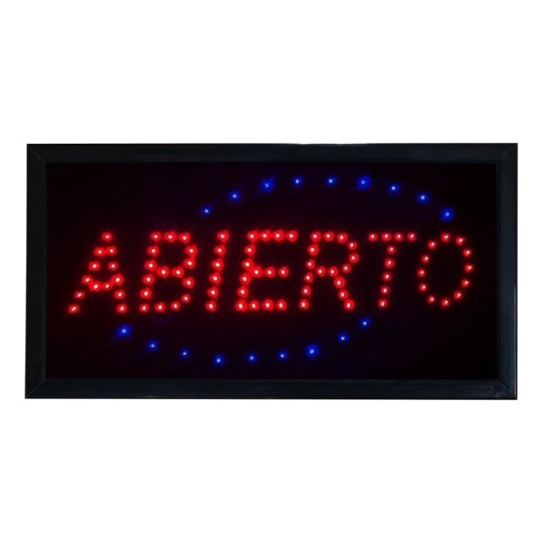 Pack X2 Cartel Led Abierto Super Comercios Kioskos Luminoso Variante DESCENTRADO