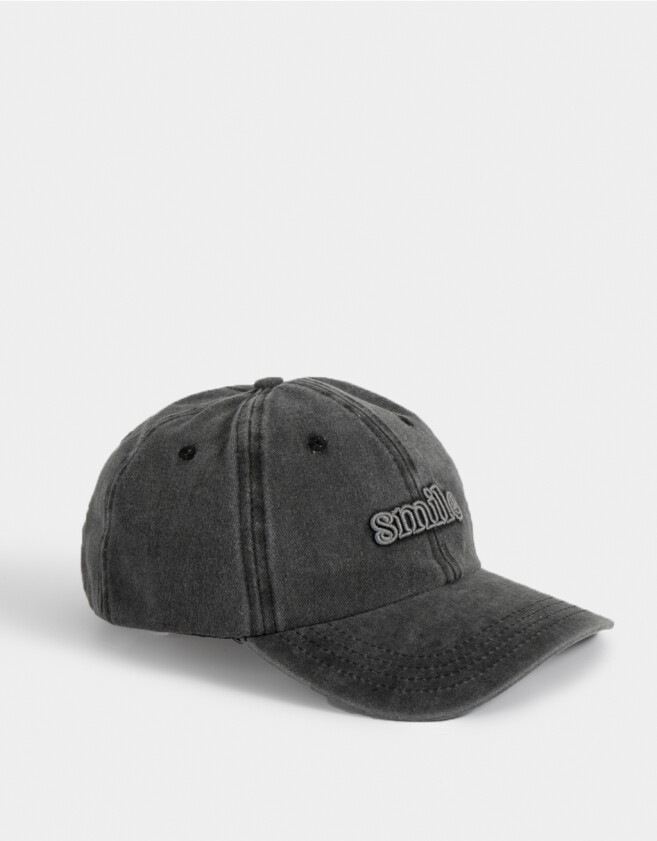 Caps Denim Gorra Denim Con Bordado - Negro