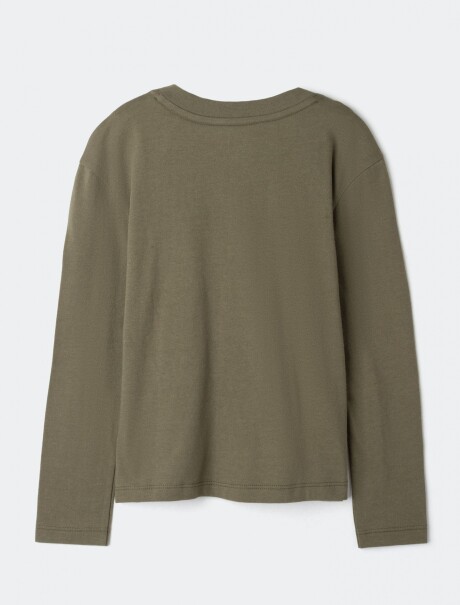 BLUSA DE MANGA LARGA CON ESTAMPADO VERDE