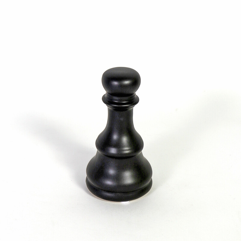 FIGURA CERAMICA NEGRA PEON DE AJEDREZ 7.5X14CM Unica