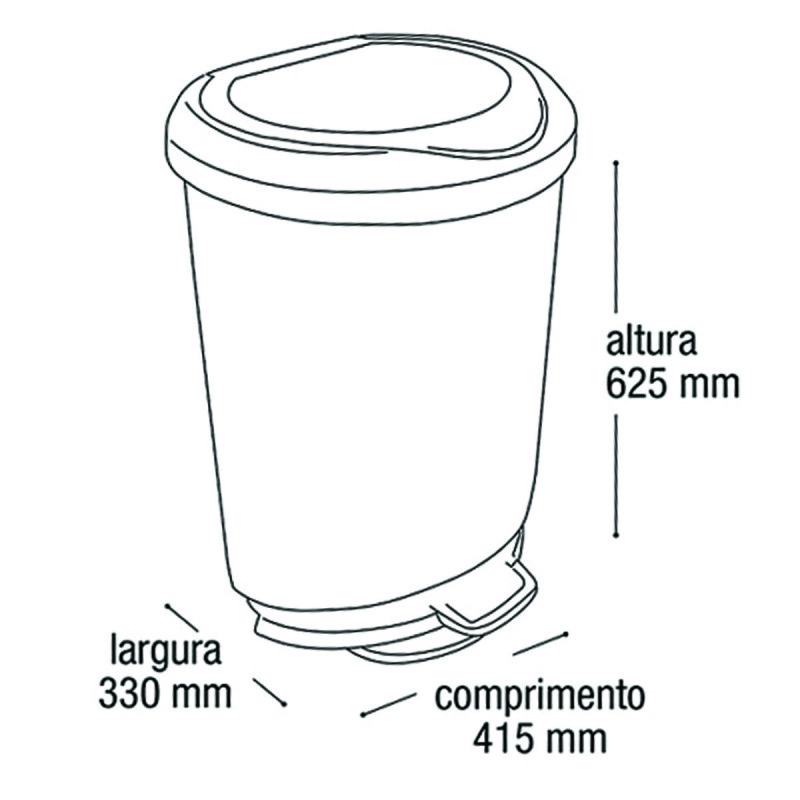 Tarro de residuos simil metal con pedal 45 lts PLATEADO