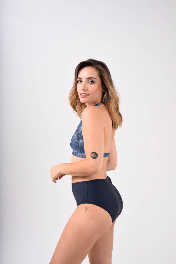 Bikini Marilyn con Bikini Alta Gris/Azul