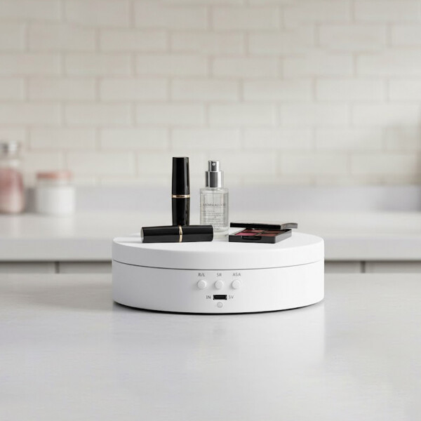 Exhibidor Base Giratorio Automatico Joyas Reloj Celular Y + Color Blanco