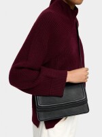Bolso Bandolera Con Solapa Doble negro