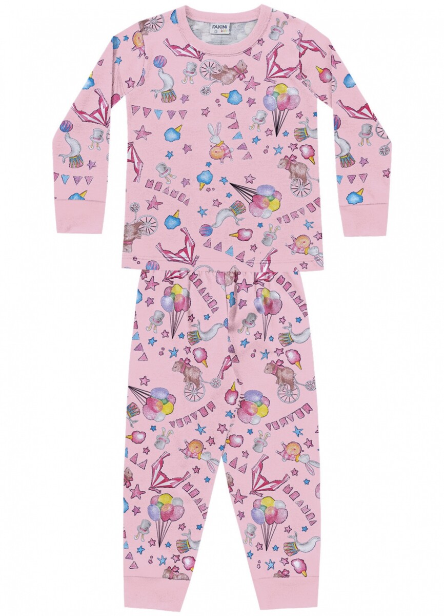 Conj. de pijama para niñas (blusa y pantalón) - ROSA 