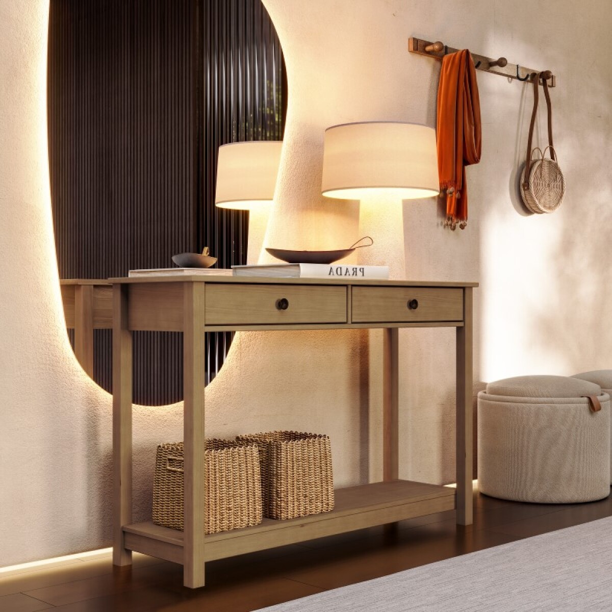 Consola 2 Cajones Essencia Freijó 