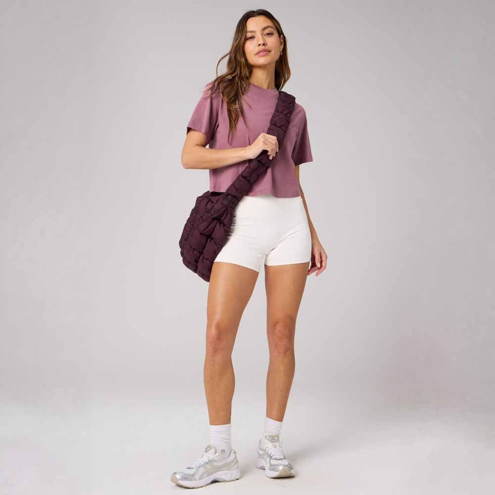 Top Training 100% Cotton Boxy Tee Mujer Mushroom Mauve