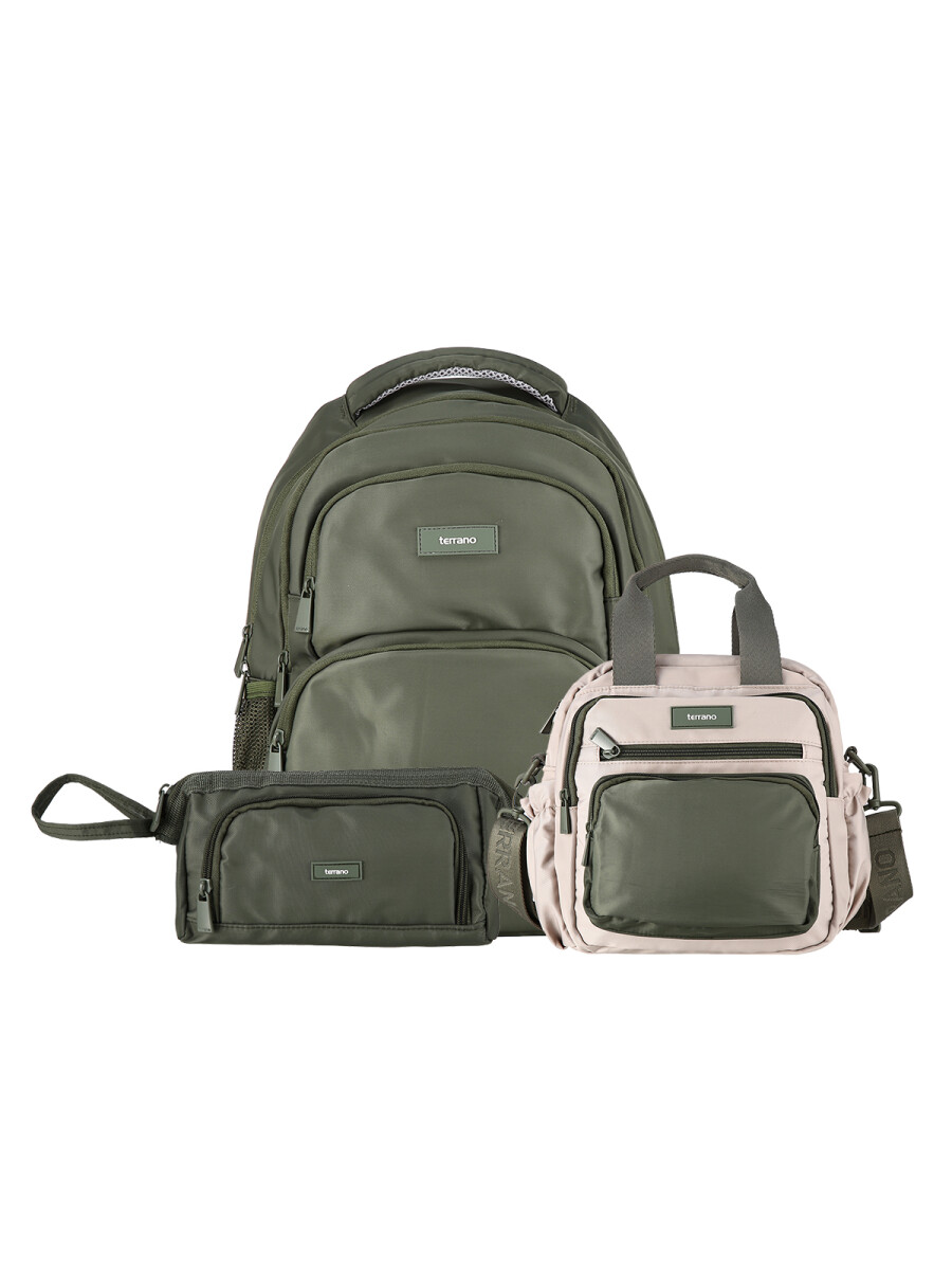 Mochila, Lunchera y Cartuchera Quid AirFlow - Verde 