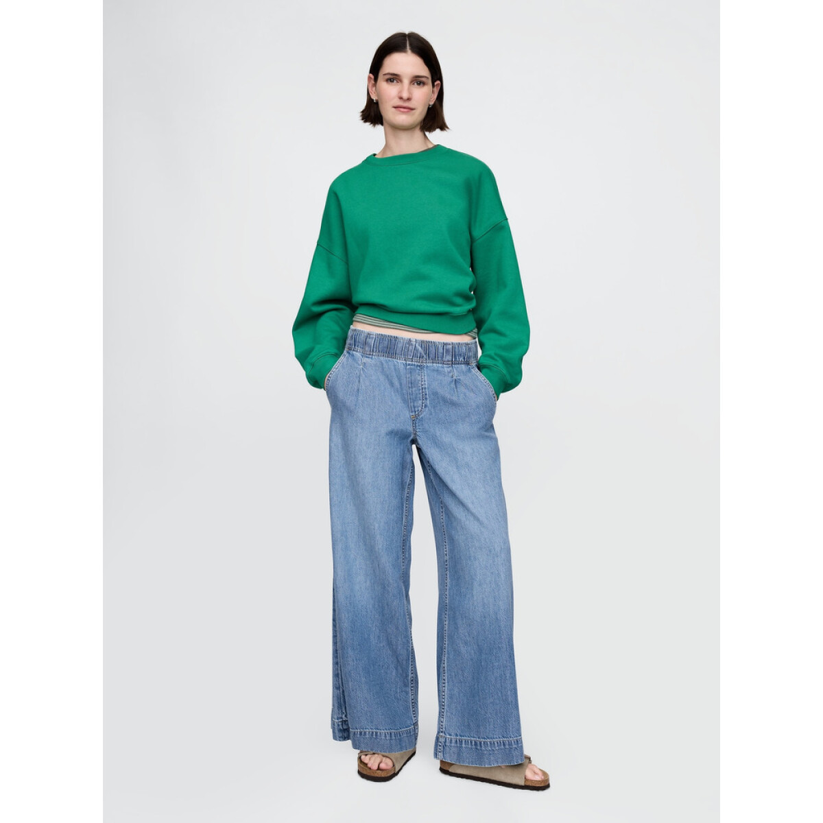 BAGGY EASY JEAN PLEATED MED MORGAN - MEDIUM INDIGO 1 