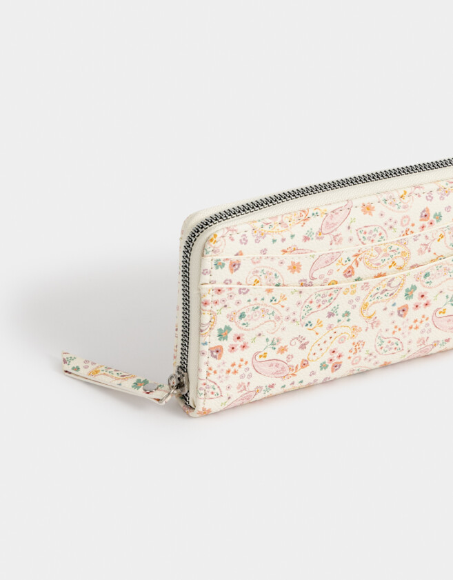 Ficheros Romántico Billetera Fichero Estampada - Blanco Crudo