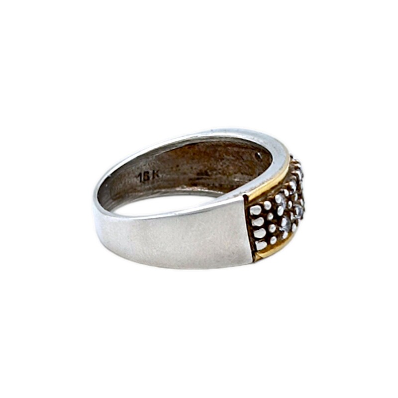 Anillo Sin Fin-Plata y Oro-Piedra Zirconia-AN5211 conpiedra