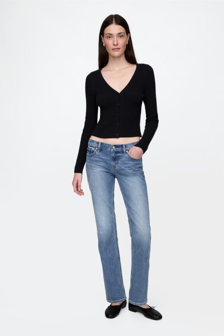 Jean 90S Straight Tiro Bajo Mujer Medium Indigo 21