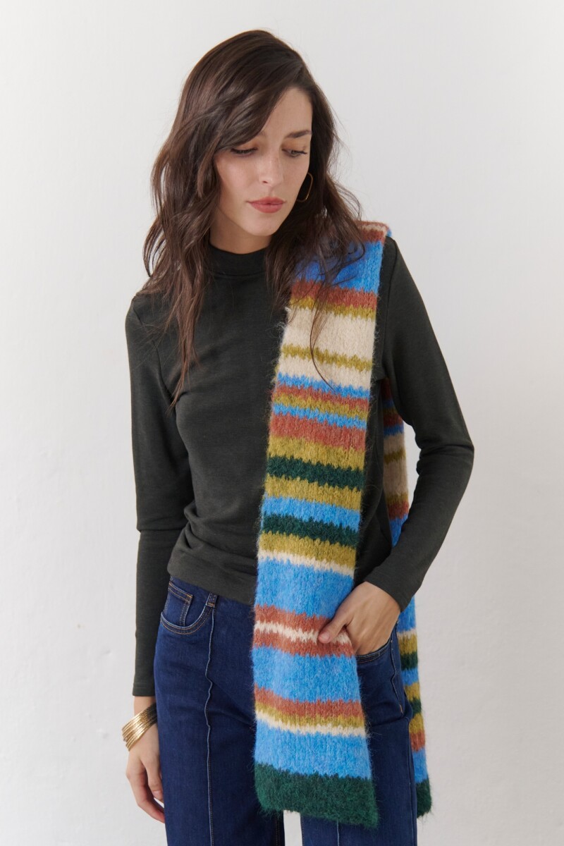 BUFANDA RAYAS COLOR AZUL