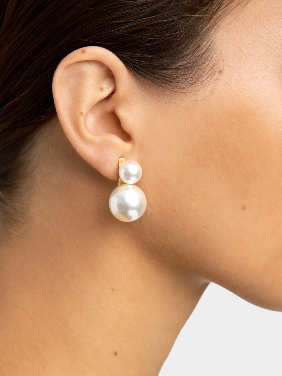 Pendientes Cortos De Perlas blanco