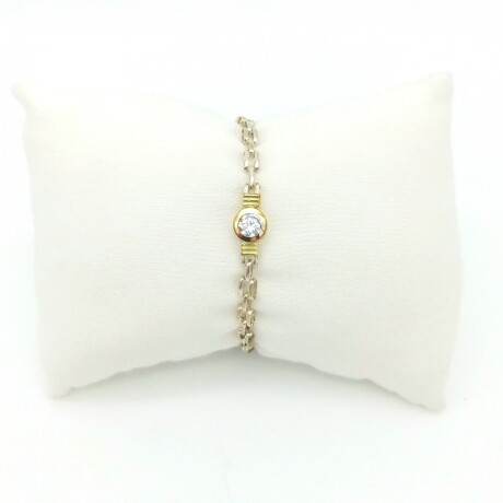 Pulsera de plata 925, double en oro 18 ktes y circonias. Pulsera de plata 925, double en oro 18 ktes y circonias.