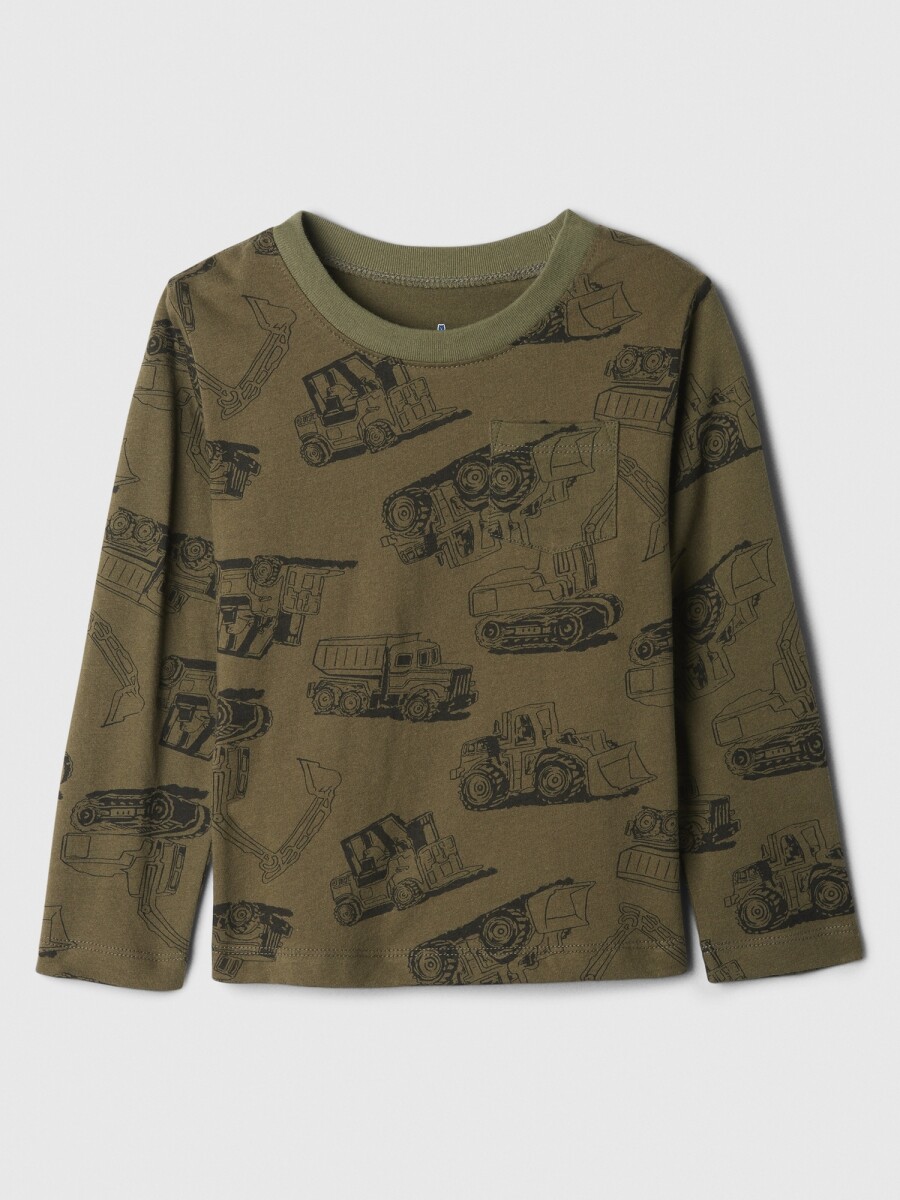 Remera Grafico Manga Larga Toddler Niño - Olive Night 19-0515Tcx 