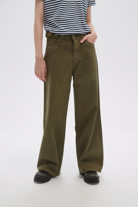 Pantalon Flowa Verde Oliva