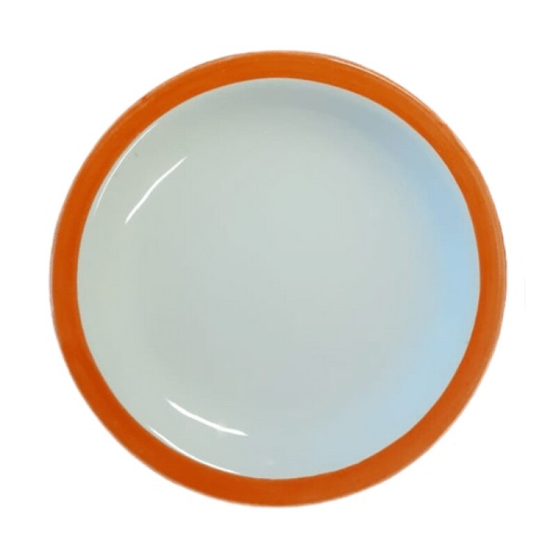 Plato con borde naranja 19cm. Plato con borde naranja 19cm.