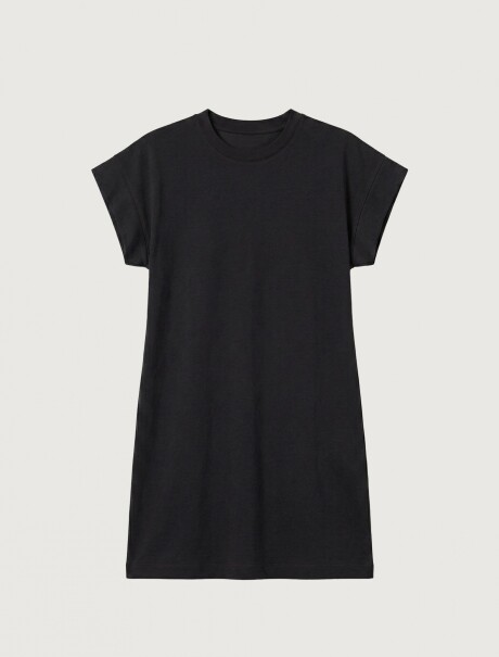 VESTIDO CORTO DE MANGA CORTA NEGRO