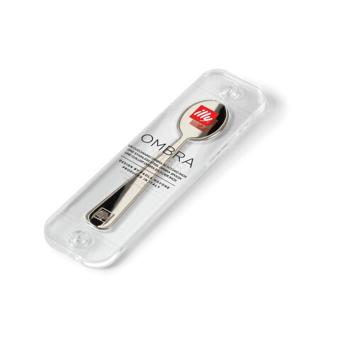 Cucharita illy Ombra en envase acrílico Cucharita illy Ombra en envase acrílico