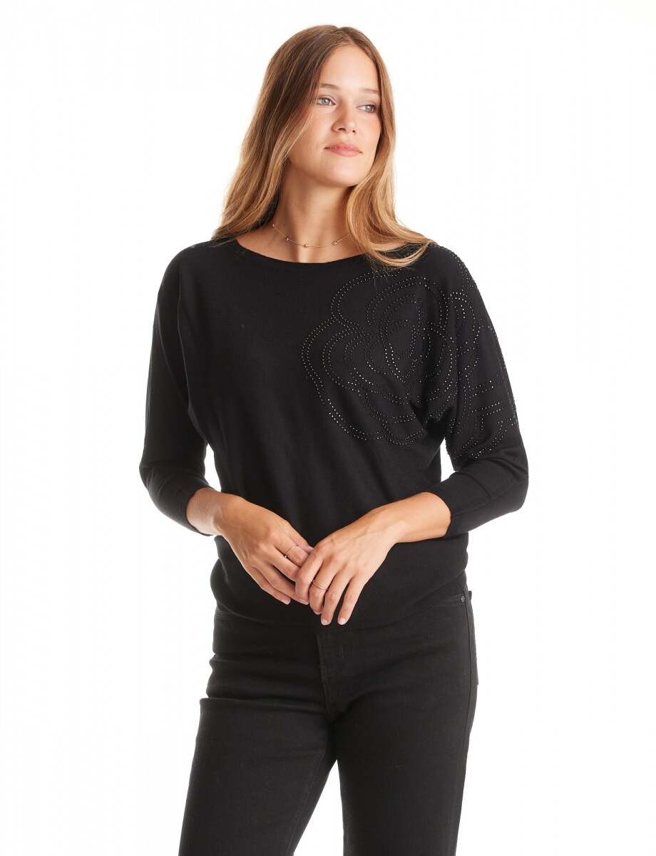 Buzo Dolman Brillos - Negro 