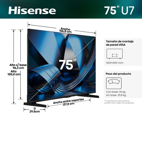HISENSE SMART TV 75 MINI LED 75U7ESG V01