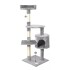 Rascador Torre Cama 4 Niveles En Felpa Y Sisal Para Gato Variante Color Gris Claro
