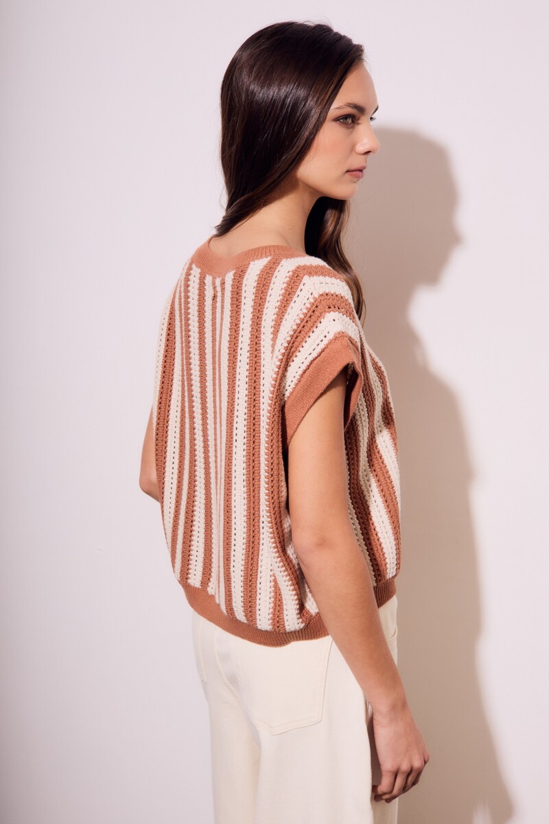 Chaleco Rayado Mocha