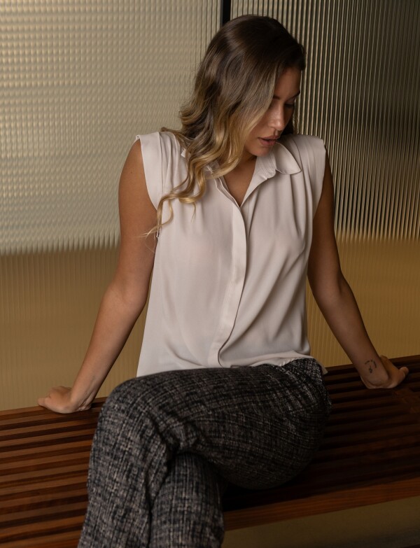 Blusa Botones BEIGE CLARO