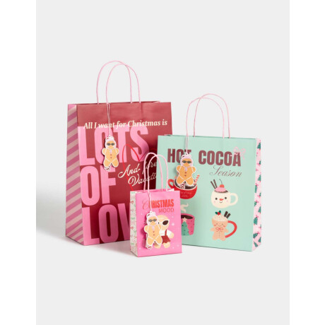 Bolsa De Regalo Navideña Combinacion Multicolor