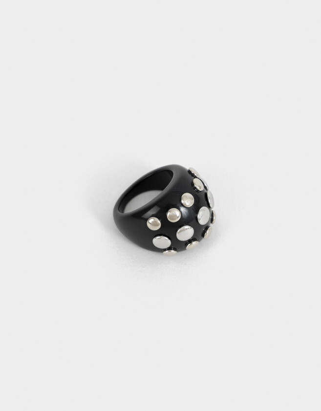 Anillos Medianos y Grandes Resina Anillo De Resina - Plateado