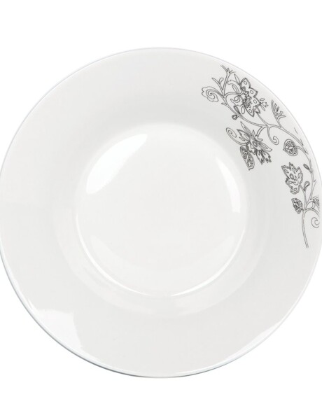 PLATO HONDO PORCELANA 20CM HOJAS GRISES PLATO HONDO PORCELANA 20CM HOJAS GRISES