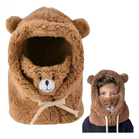 Gorro Pasa Montañas Corderito Orejas Frio Invierno Termico ® Variante Color Marrón Oscuro