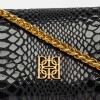 Mini bag Porto en cuero gamuza anaconda Negro