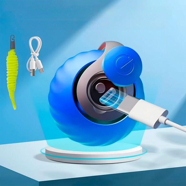 Pelota Inteligente Pelotita Smart Gato Usb Movimiento Luz Color Azul