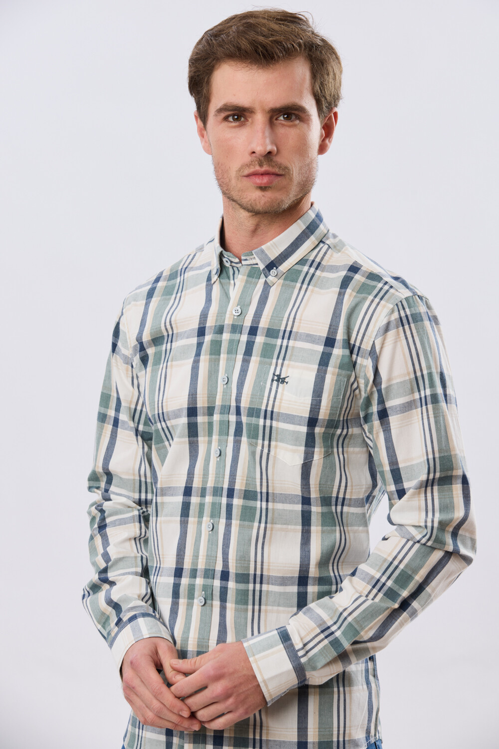 CAMISA CUADROS Blanco
