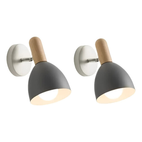 Pack X2 Aplique Gris De Pared Nordico Domo Pack X2 Aplique Gris De Pared Nordico Domo