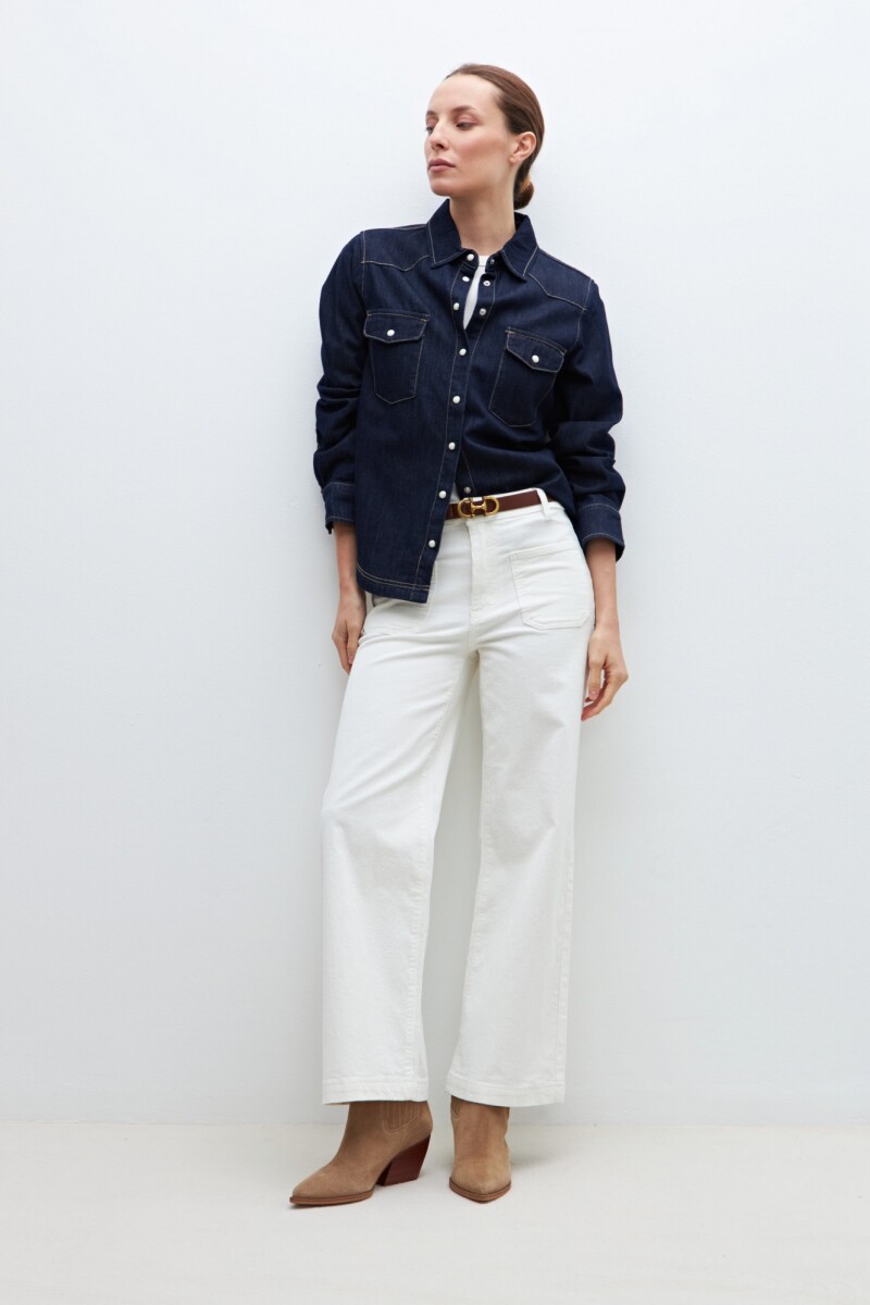 Camisa de jean jean oscuro