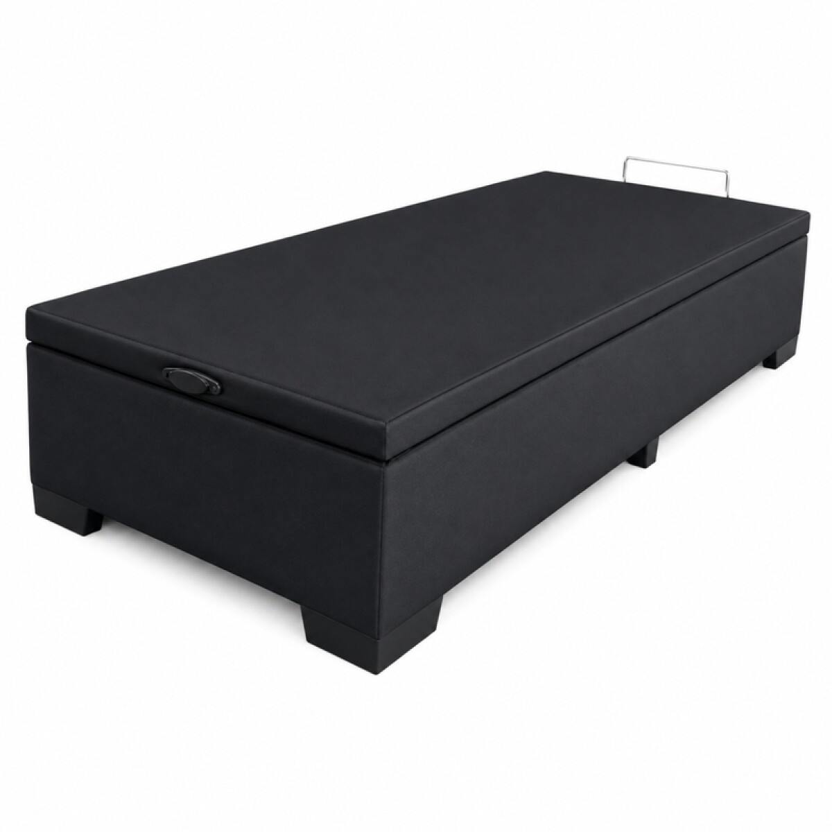 Base Box Baul para Sommier Colchon - Estructura Madera Maciza - Negro - 78 x 188 x 35 cm 