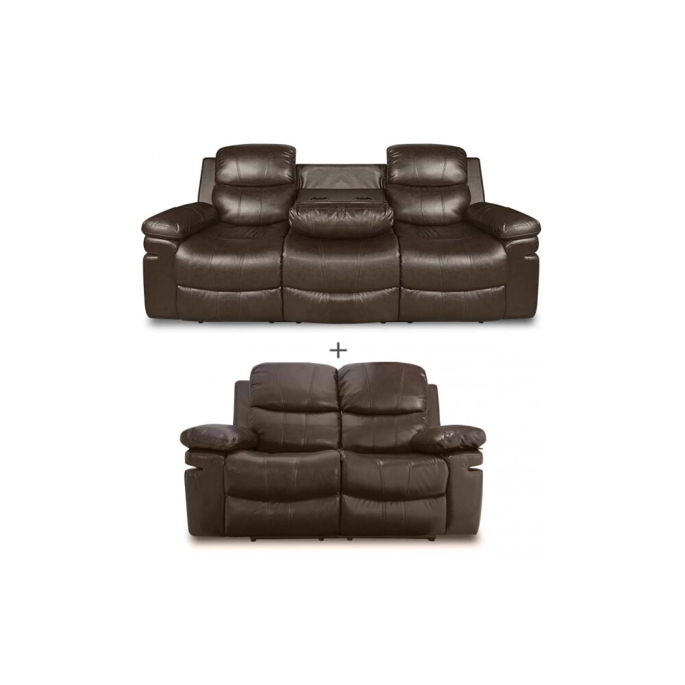 JUEGO DE SILLONES RE-CUERO MR2138 3 + 2 CHOCOLATE
