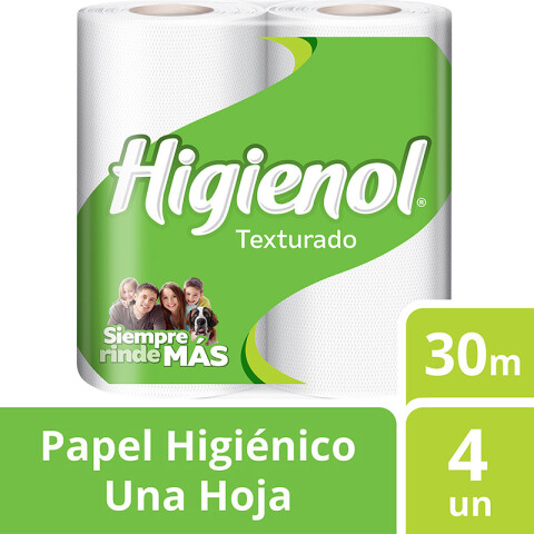 Higienol papel higiénico Texturado 30m x4 rollos