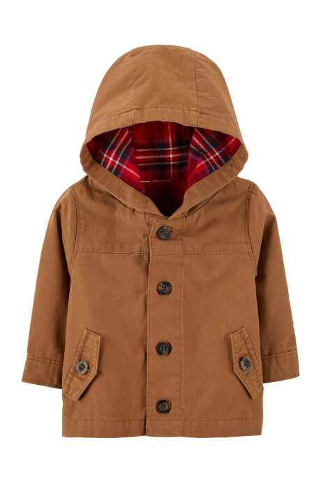 Campera de lona con forro de franela a cuadros Sin color